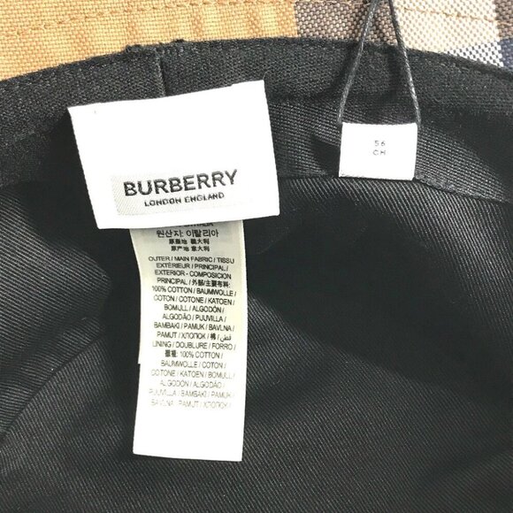 BURBERRY 8052981 check hat hat bucket hat bob hat hat cotton Beige/Brown main image 16
